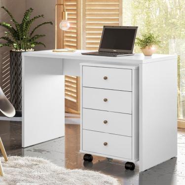 Imagem de Gaveteiro 4 Gavetas Com Rodizios Office Estônia - Branco