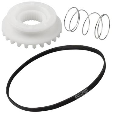Imagem de WH05X24185 Washer Clutch + WH01X24434 Spring + WH01X27538 Drive Belt, 3 em 1 para GE Hotpoint Washer Repair Kit, Adequado para GTW220ACK7WW/GTW335ASN1WW, Substitui 4588013 AP5993402 PS11722 9473
