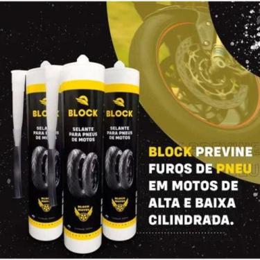 Imagem de Selante Block Para Pneus De Moto - 1 Frasco - 300 Ml - BLOCK MOTOS