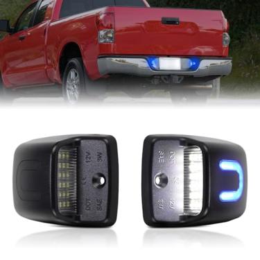 Imagem de Conjunto de lâmpada LED para placa de carro para Toyota Tacoma 2005-2015, para Tundra 2000-2013, com tubo neon OLED azul versão em forma de U, 2 peças
