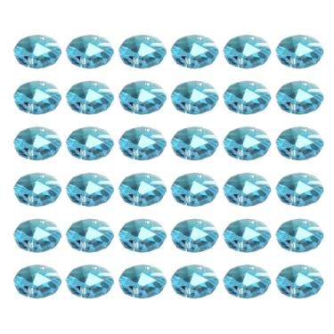 Imagem de PATIKIL Contas octogonais de cristal, pacote com 40 peças de prismas de lustre de 14 mm, contas penduradas, lâmpada DIY para decoração de artesanato, azul marinho