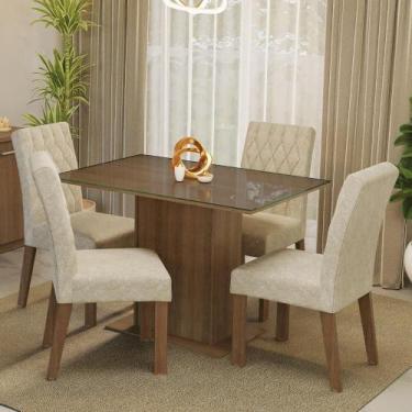 Imagem de Conjunto Sala De Jantar 4 Cadeiras Reale Madesa Rustic