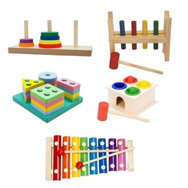 Imagem de Kit 5x Brinquedo Encaixe Educativo Autismo Autista Crianças