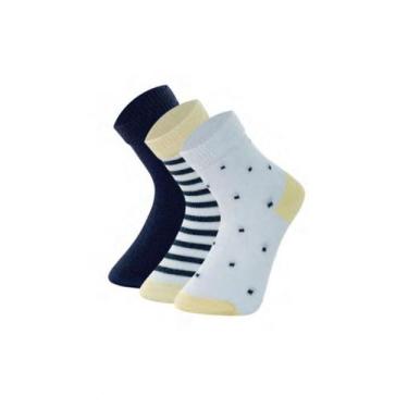 Imagem de KIT 3 PARES DE MEIAS CANO MEDIO BEBÊ,INFANTIL Mash, Azul marinho, 0 a 