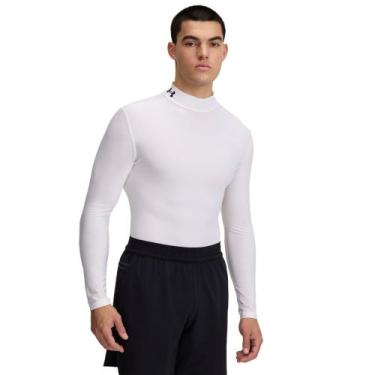 Imagem de Camiseta Compressão de Treino Under Armour HeatGear Masculina, Branco,