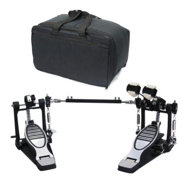 Imagem de Pedal Batedor Duplo Para Bumbo Bateria,Corrente Dupla,C/ Bag