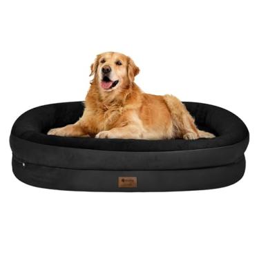 Imagem de Cama grande ortopédica lavável para cães: cama impermeável de espuma viscoelástica para animais de estimação com reforços - capa lavável removível para cama de cachorro tamanho G GG XXL grande - fundo