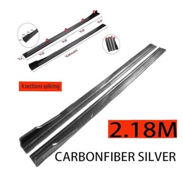 Imagem de Saia lateral universal para carro, 8 peças, 2,2 m, divisores de asa, spoiler lateral, compatível com Dodge Ram, Challenger, Dakota Journey, Hornet(Carbonfiber 2.18m)