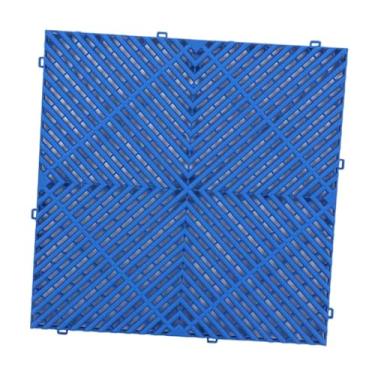 Imagem de IEUDNS Tapete de drenagem interligado, tapete de drenagem para piso interno, almofada modular para cozinha, porão, pátio, casa de fazenda, Azul