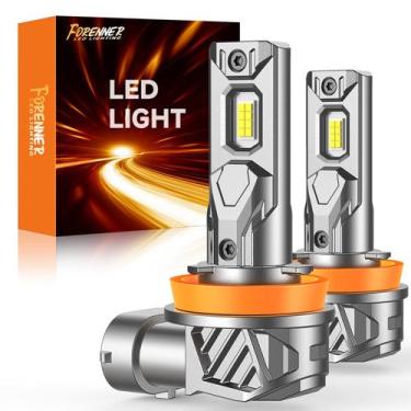 Imagem de Lâmpadas LED forenner H11 H8 H9 H16 Farol de neblina 6500K branco x2