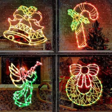 Imagem de Luzes de silhueta de janela de Natal Minetom, conjunto de 4 de 16"