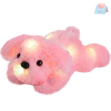 Imagem de Pelúcia WEWILL Cachorro Rosa de 25 cm com Luz LED