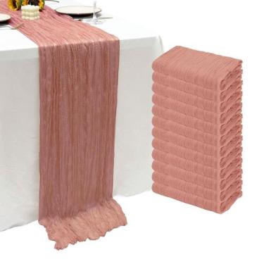 Imagem de Pano de algodão rosa empoeirado Table Runner Seveups, pacote com 3 m e
