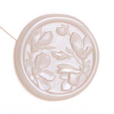 Imagem de Adesivos UNIQOOO 3D Magnolia Wax Seal 50 unidades de 3 cm
