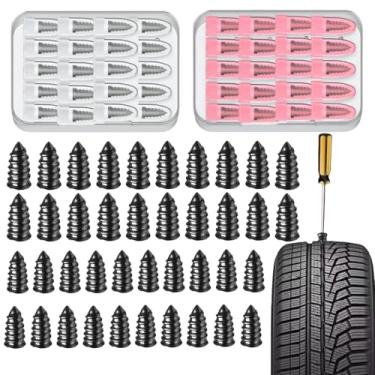 Imagem de 20 pçs/conjunto de pregos de borracha para reparo de pneus, kits de reparo de pneu a vácuo pregos de borracha em espiral, para reparo de perfuração de pneu de carro, motocicleta, jeep, grande, tamanho