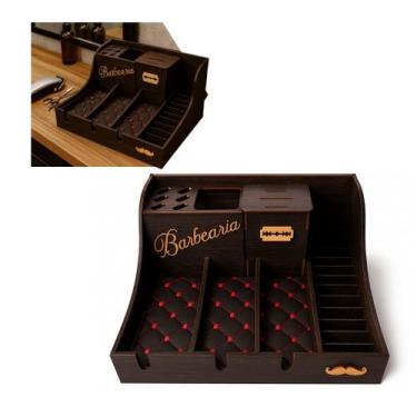 Imagem de Kit Barbearia Organizador de Bancada Luxo Completo Barbeiro Profission