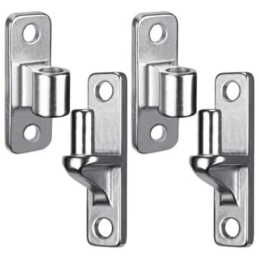 Imagem de Conjunto de 2 dobradiças de aço inoxidável resistentes, capacidade de peso 600, design de metal forte, simétrico para cercas de madeira e portões de fazenda, configuração rápida