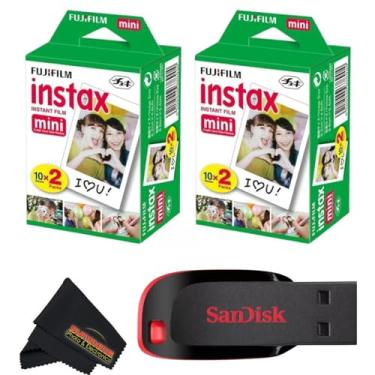 Imagem de Filme Instantâneo Fujifilm Instax Mini para câmeras instantâneas Mini, capture memórias a qualquer hora, em qualquer lugar, com o pano de microfibra Sunshine Photo (2 unidades – total de 40 folhas)