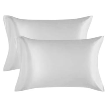 Imagem de Kit 02 Fronhas de Cetim Antifrizz 50x70 (BRANCO)