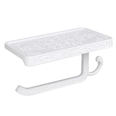 Imagem de SIWOTED Suporte de papel higiênico espaço vintage suporte de rolo de papel de alumínio para banheiro sala de estar quarto (B)