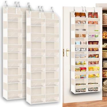 Imagem de Pacote com 2 organizadores sobre a porta, 6 camadas, armazenamento extra grande atrás da porta de 12 compartimentos, capacidade de peso de 36 kg, organizador de armazenamento para pendurar com janela