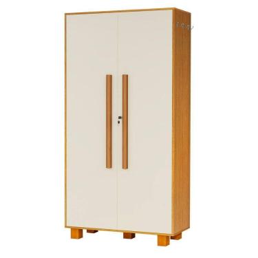 Imagem de Armário Multiuso 100% Mdf 2 Portas C/ Chave Londres Naturale/off White