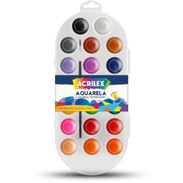 Imagem de Aquarela Escolar 20 Cores + Pincel com Estojo - Acrilex