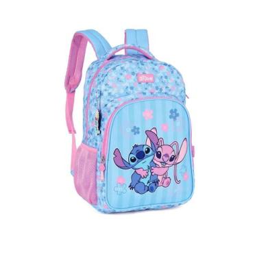 Imagem de Mochila Stitch E Angel Juvenil Costas Escolar Meninas - Luxcel