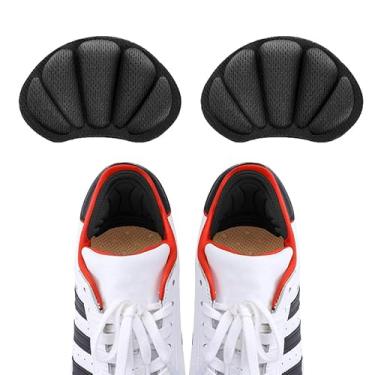 Imagem de Inserções de salto de sapato, 1 par de almofadas autoadesivas de malha para a parte de trás do calcanhar, protetores de calcanhar de palmilha confortáveis antibolhas para mulheres e homens, preto