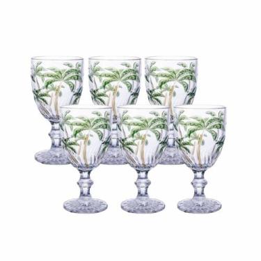 Imagem de Jogo 6 Taças Vidro Palm Tree 310ml Transparente Class Home