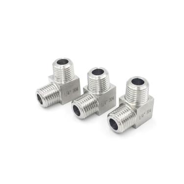 Imagem de Conversão de ângulo reto alta pressão 1/20.3 cm 1/10.2 cm 3/20.3 cm 1/5.1 cm NPT macho 90 graus encaixe de tubulação aço inoxidável 304 água gás óleo (1/20.3 cm)