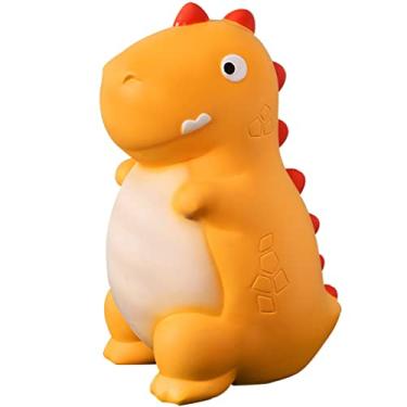 Imagem de Cofrinho de resina resistente a quedas, cofrinho de dinossauro de desenho animado, cofrinho de alta capacidade, ornamentos modernos para quarto de menino, apenas dentro e não fora (cor: amarelo