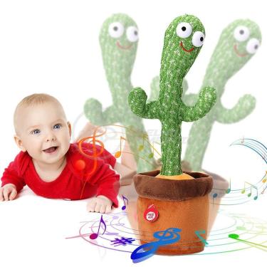 Imagem de Brinquedo Cacto Dançante Pelúcia 120 Músicas Fala Repete Usb