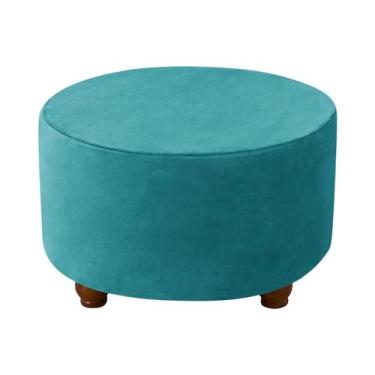 Imagem de Capa De Veludo Macio Para Puff Redondo, Capa Elástica Para Apoio De Pé
