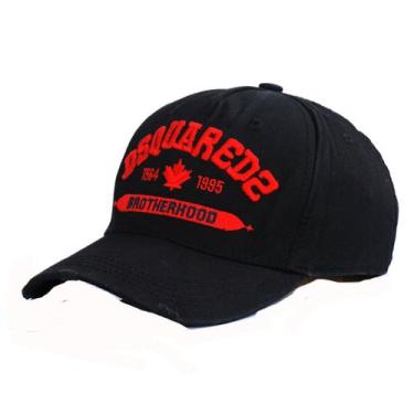 Imagem de Boné de beisebol DSQUARED2 masculino preto de algodão 57-59 cm Head Ci