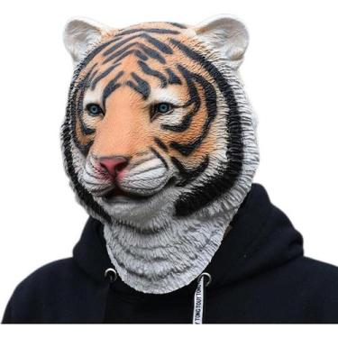 Imagem de Mask Tiger Latex Cosplay, adereços de fantasia para festa de Halloween