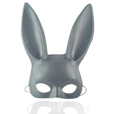 Imagem de Máscara de coelho de orelhas compridas, PVC, meia face, carnaval, Hall