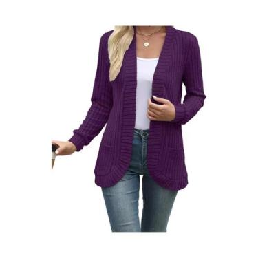 Imagem de Nova moda feminina cor sólida casual pit stripe escovado jaqueta cardi
