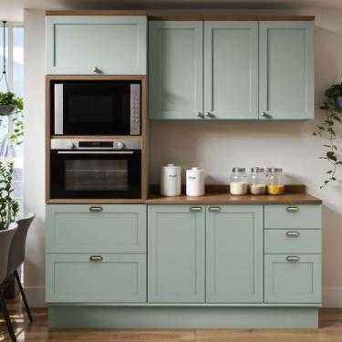 Imagem de Armário de Cozinha Compacta Modulada 1,90m 7 peças Iluminata Genialfle