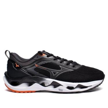 Imagem de Tênis Masculino Mizuno Wave Stratos 3 Enerzy Preto/Laranja, Preto, Lar