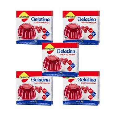 Imagem de Kit Gelatina Framboesa Zero Açúcar - Lowçucar 5 Unidades 10g - Lowçúca