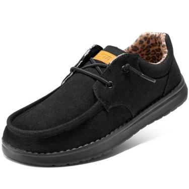 Imagem de Sapatos STQ Slip On Boat - Mocassins Ortopédicos Femininos Pretos - EU
