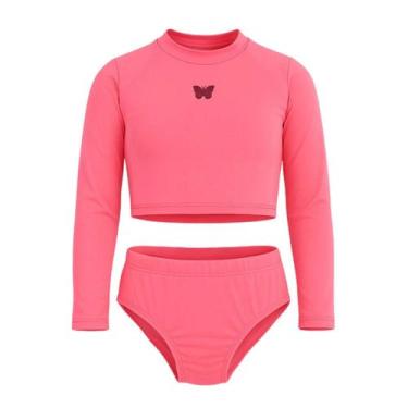 Imagem de Biquíni Cropped Liso Menina Infantil Proteção Solar Uv - Catarinense, 