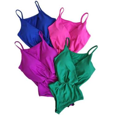 Imagem de Body com bojo decotado sexy cores vivas - Gringas Model, Verde, Claro,