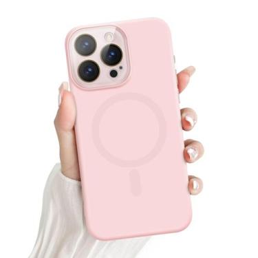 Imagem de Capa de silicone magnética Newseego para iPhone 15 Pro Max rosa