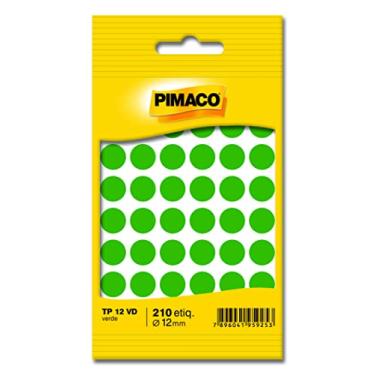 Imagem de Etiqueta adesiva p/ codificação 12mm verde TP12VD Pimaco, BIC, 886600, Verde, pacote de 5