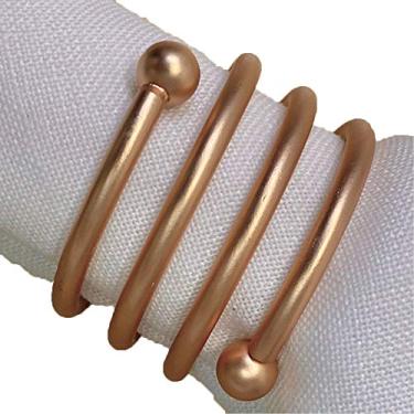 Imagem de Argola de Guardanapo Espiral Cobre Rafimex - Jogo com 4 peças