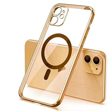 Imagem de Capa vermelha banhada a ouro para iPhone 11 12 13 14 Pro Max 12/13MINI XS XS XR SE 7 8 plus para capa de carregamento seguro,Gold,Para iPhone 13Mini