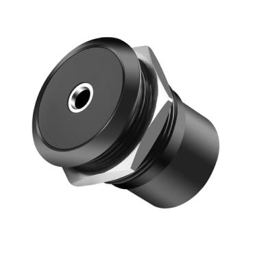 Imagem de QIANRENON Adaptador de fone de ouvido TRS 3,5 mm rosqueado fixo montagem soquete 3 polos 1/8 TRS fêmea para anteparo fêmea acoplador conector estéreo, revestimento de liga Al, para expansão de 3,5 mm