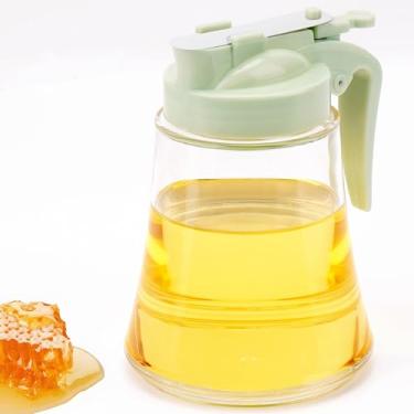 Imagem de DODAMOUR Dispensador de xarope de 340 g com tampa de zinco fundido – Derramadores sem gotejamento para xarope de bordo, frasco dispensador de óleo com alça antiderrapante, pote de mel e recipiente de